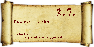 Kopacz Tardos névjegykártya